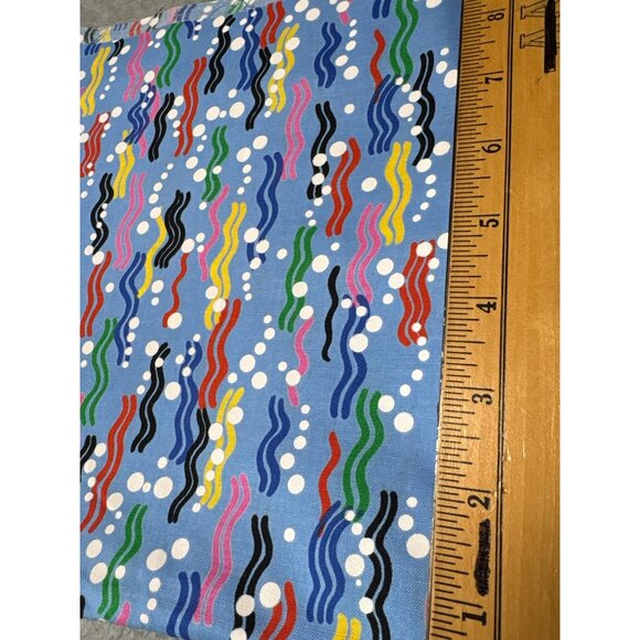 Aquatic By Fabric Visions Inc. Cotton Fabric 18" x 41" Multicolor Wavy Dot Patte - Picture 2 of 5
